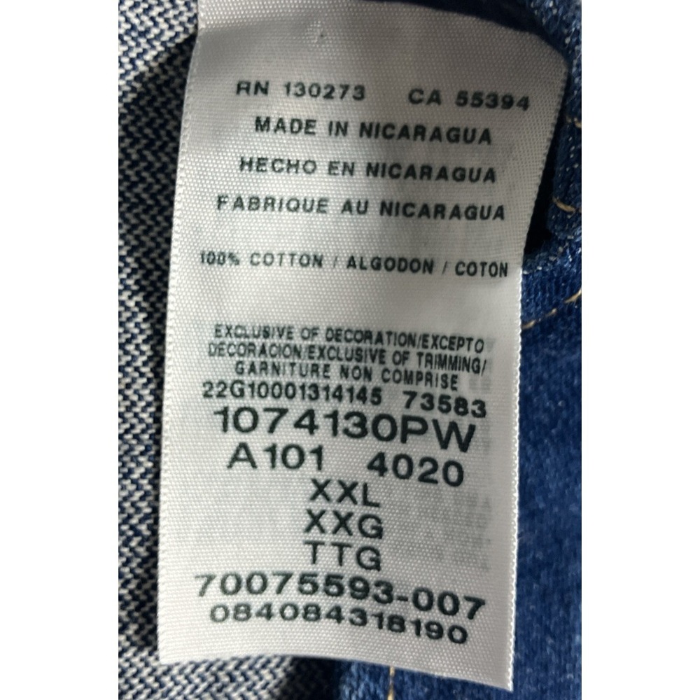 Wrangler Vest Mens XXL Blue Denim Western Button Front Pockets 1074130PW - Picture 4 of 8